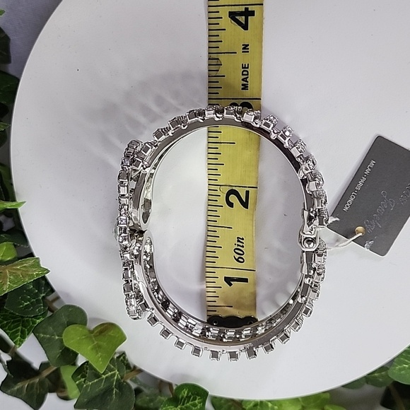 Silver and Crystal Glam Bling Clamper / Hinge Bracelet - Picture 7 of 9